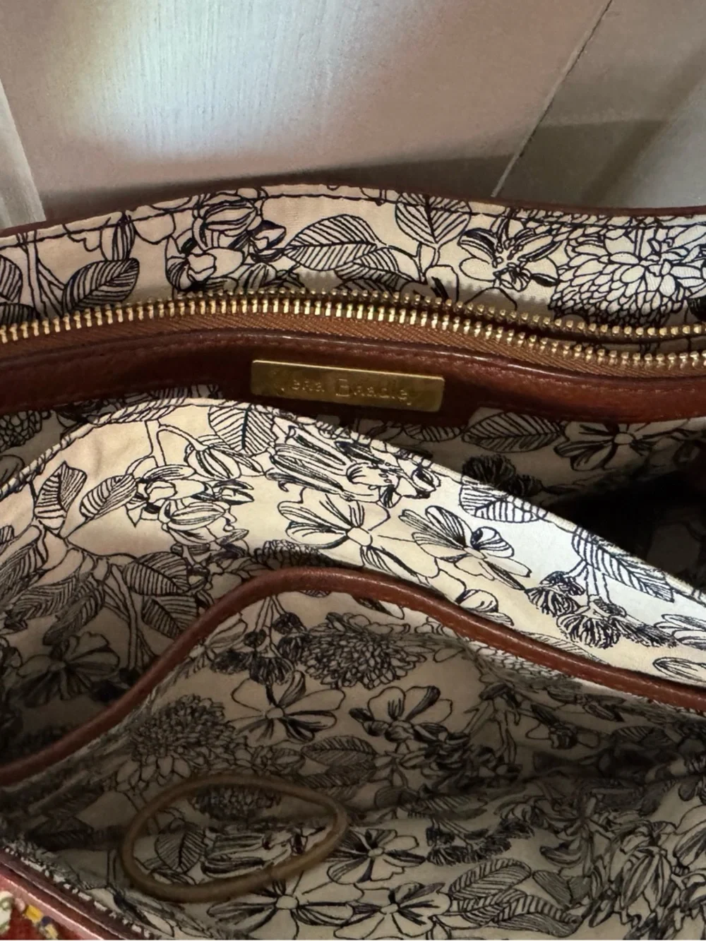Vera Bradley Chestnut Brown Pebble Leather Shoulder Bag - Picture 3 of 9